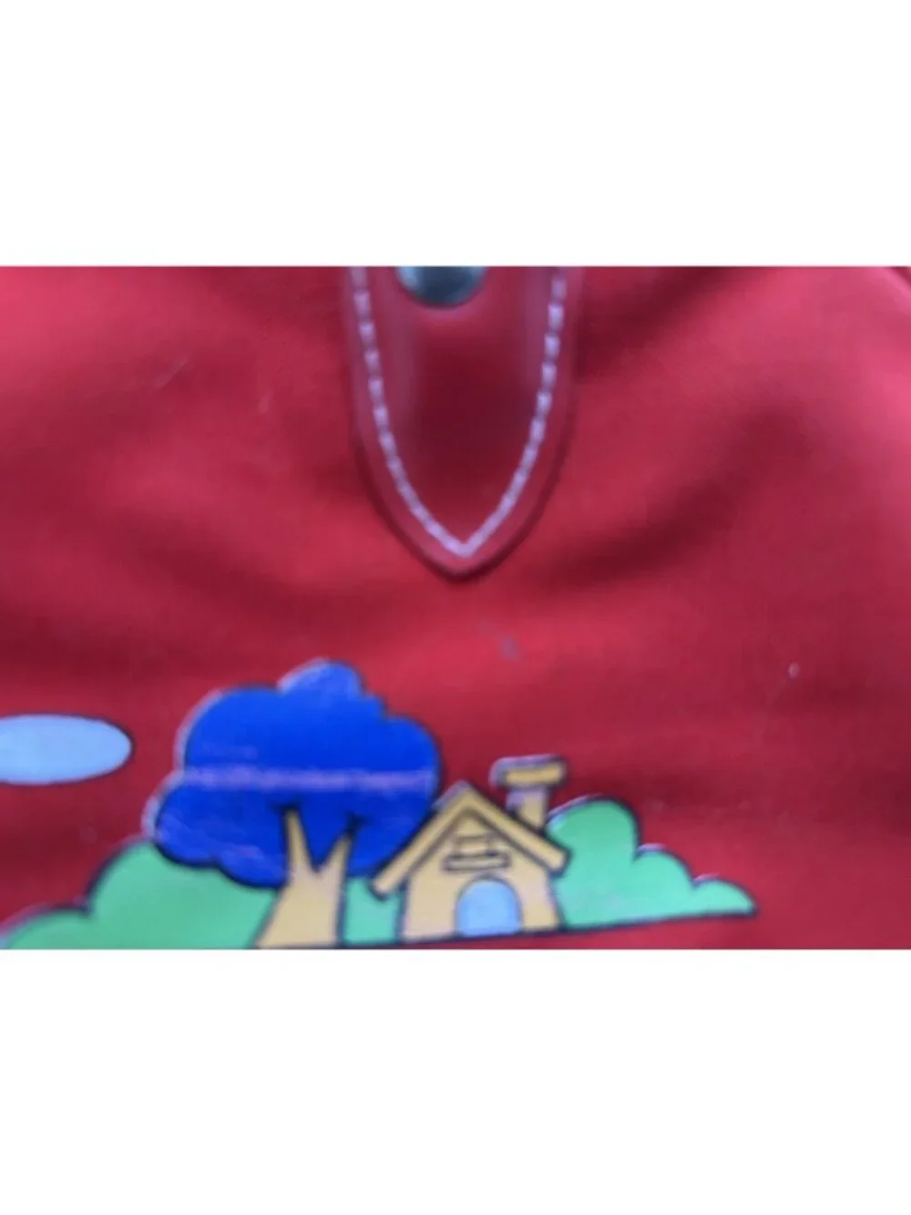 Vintage Walt Disney Productions Mickey Mouse Pluto Nephew Red Duffel Bag
